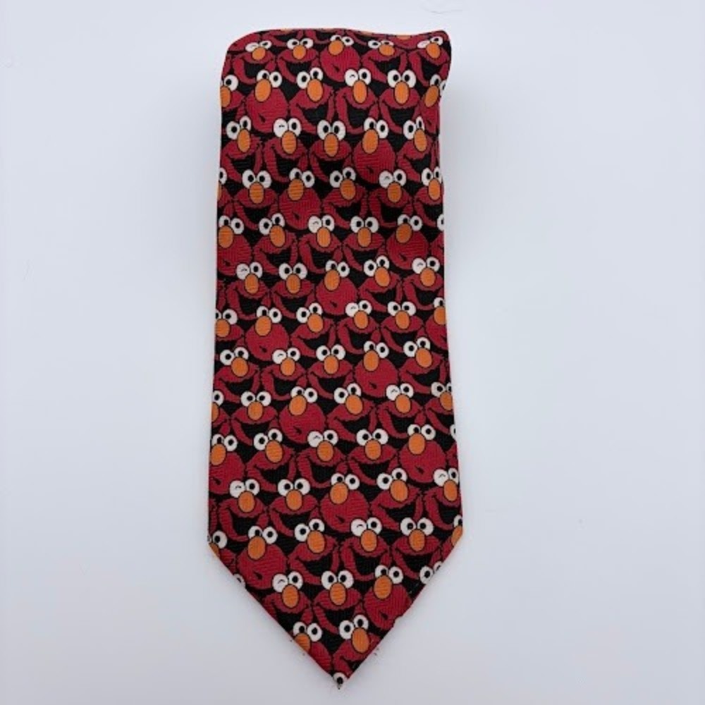 Sesame Street Tie Mens OS Red Elmo Character VTG 1996 Jim Henson Novelty Muppet